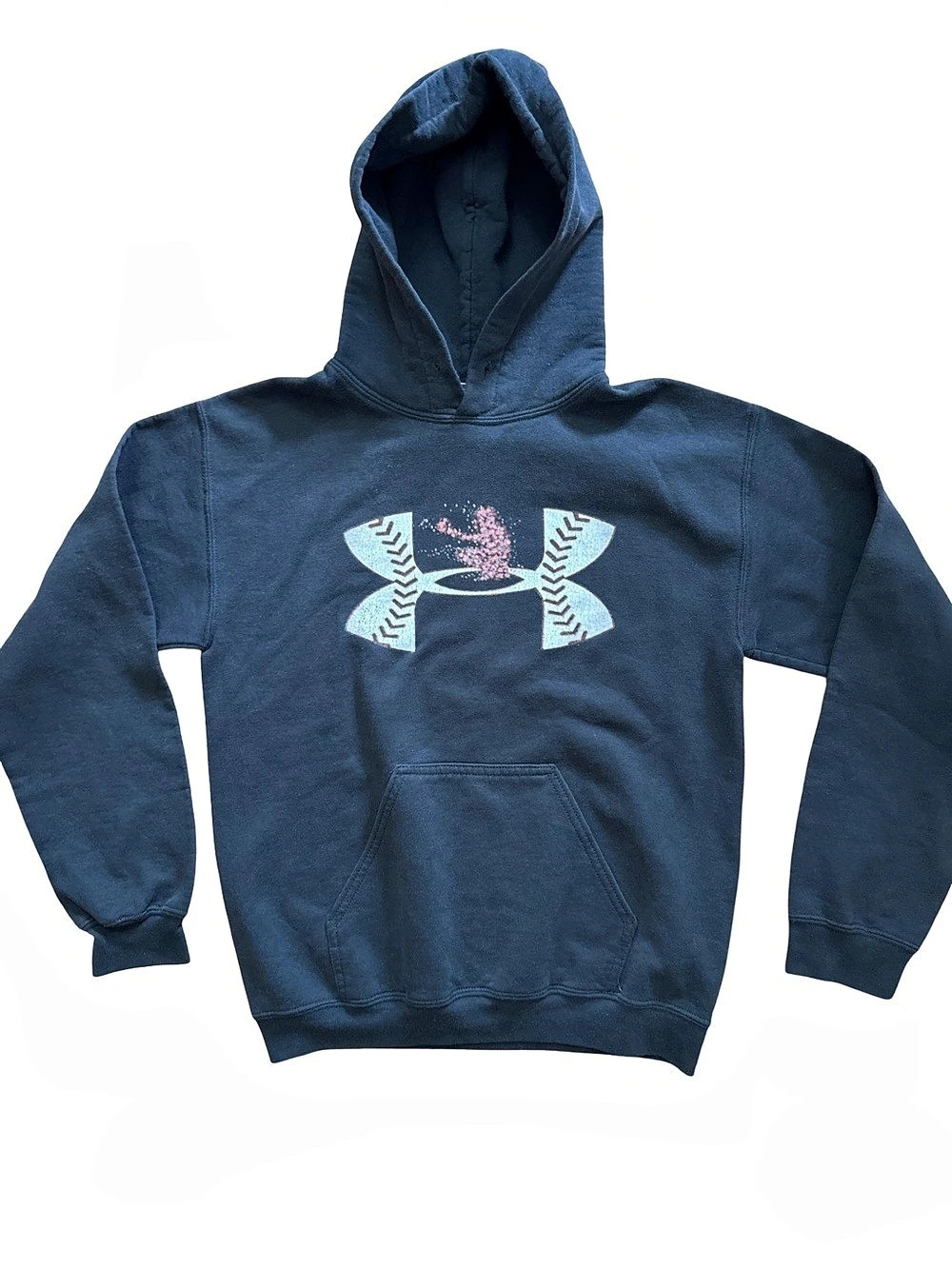 Baseball Black Hoodie Youth Boys/Unisex Size Small Gildan Heavy Blend